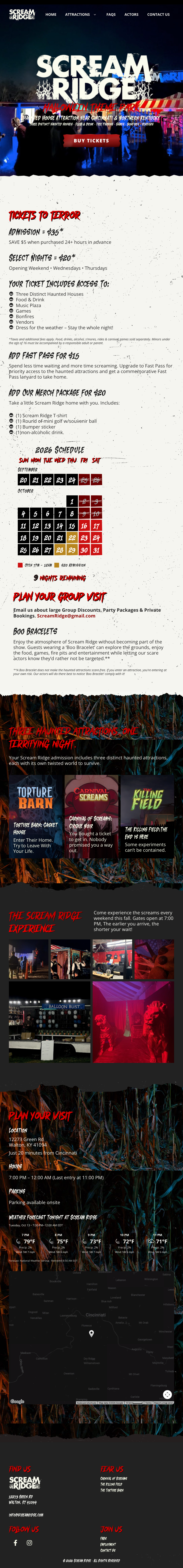 Scream Ridge website on tablet